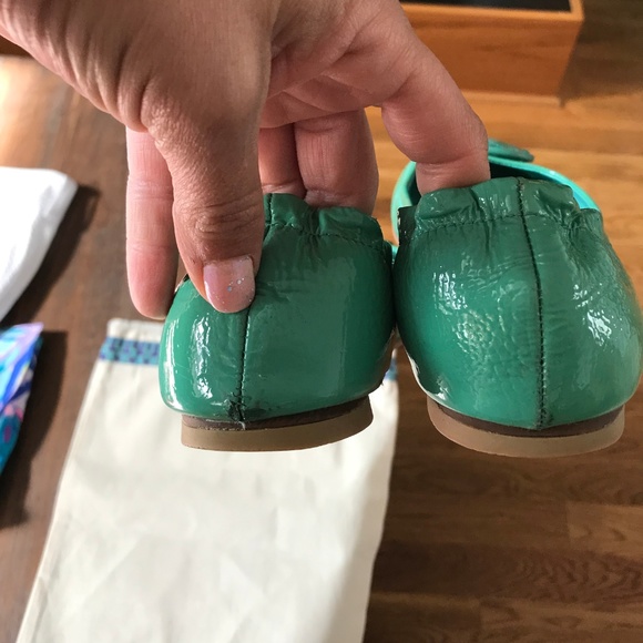 Tory Burch Reva Style Flats in Ocean Green - Picture 5 of 8